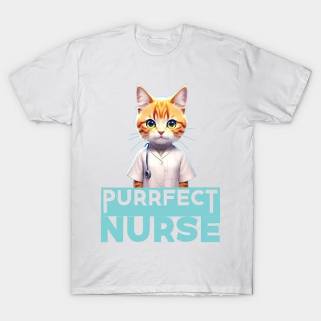 Just a Purrfect Nurse Cat T-Shirt by Dmytro